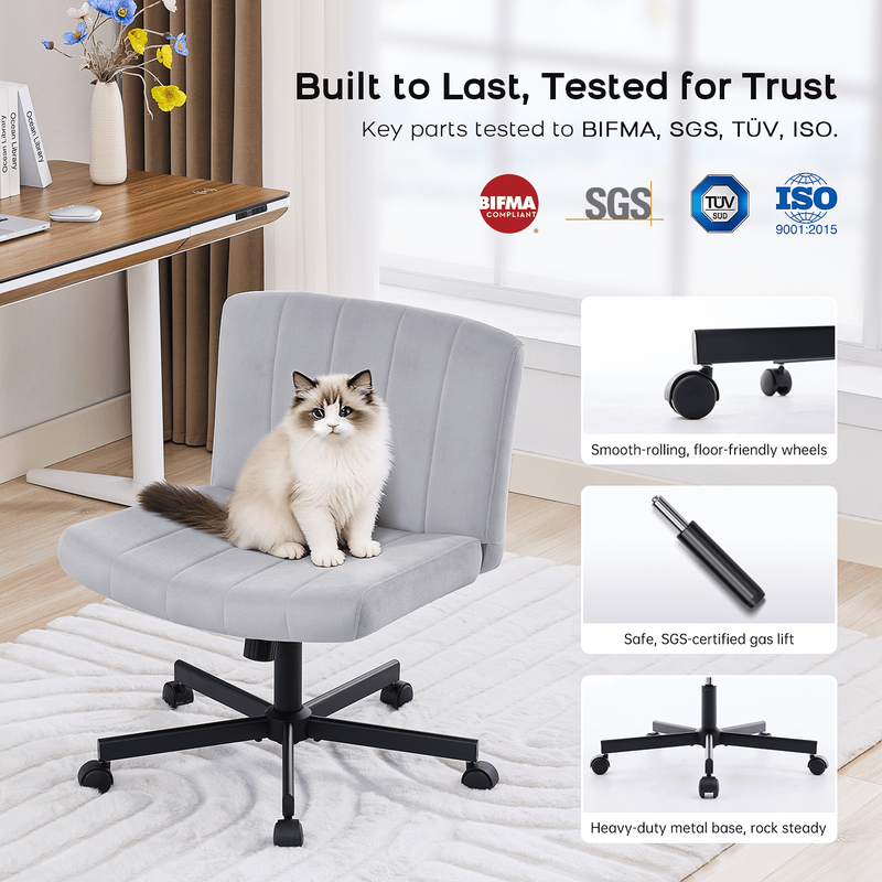Criss Cross Chair: Modern Armless Office Chair, Desk Chair, Vanity Chair, Comput5
