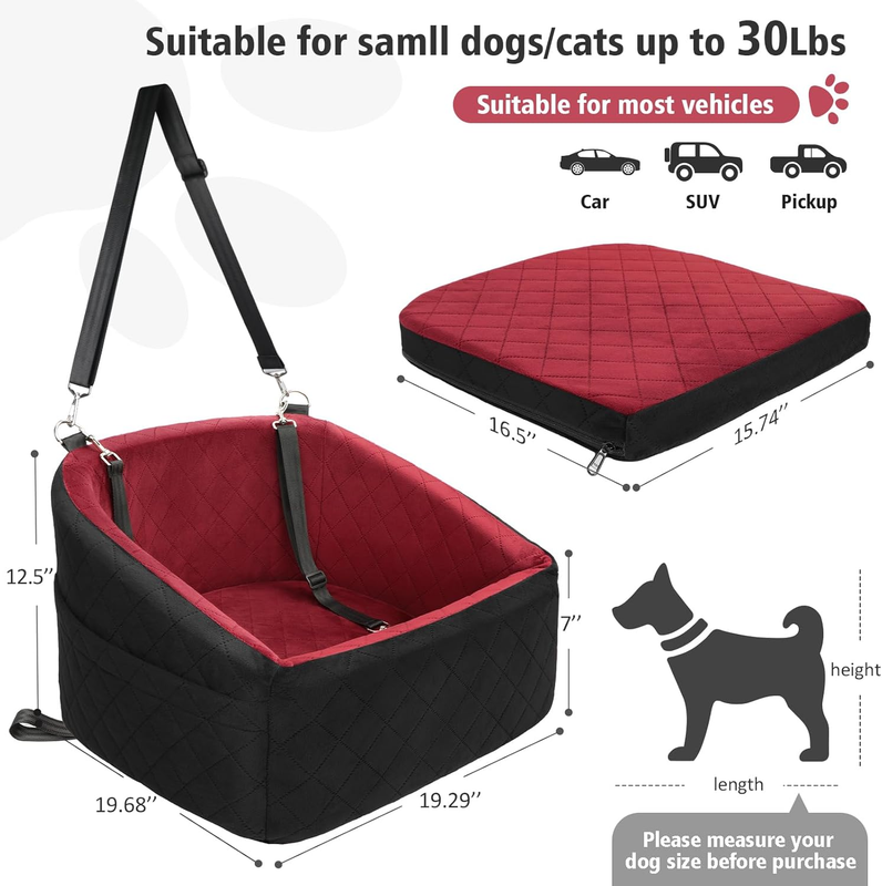 Dog Car Seat for Small Medium Dogs,Detachable Washable Dog Booster Seat under 301