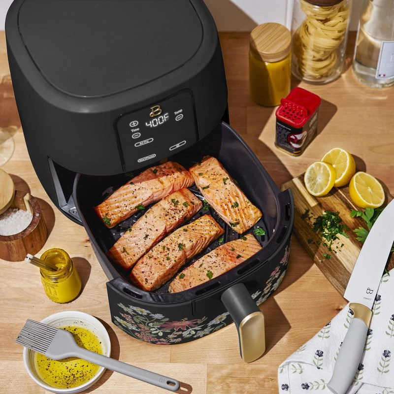 6 Qt Air Fryer w/ Turbocrisp Technology Evergood Ceramic Nonstick Black Flower2