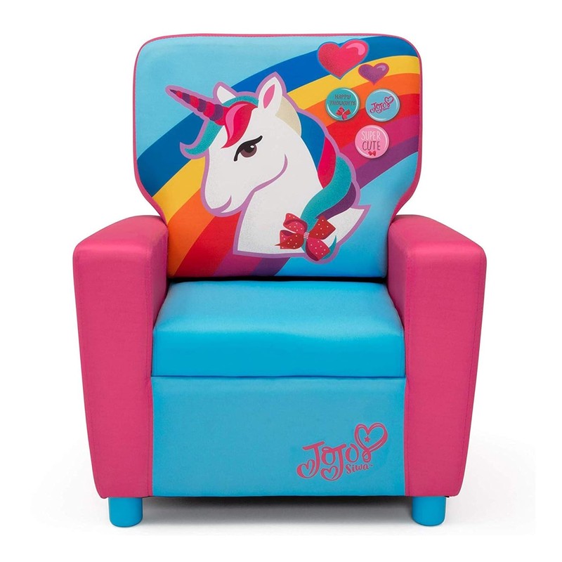 Kids Upholstered Unicorn Chair by JoJo Siwa – Rainbow Pink & Blue3