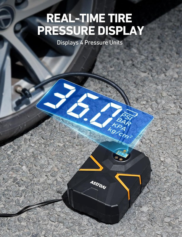 S1 Portable Tire Inflator 12V DC, Digital Air Pump with Auto Shutoff, 150 PSI1