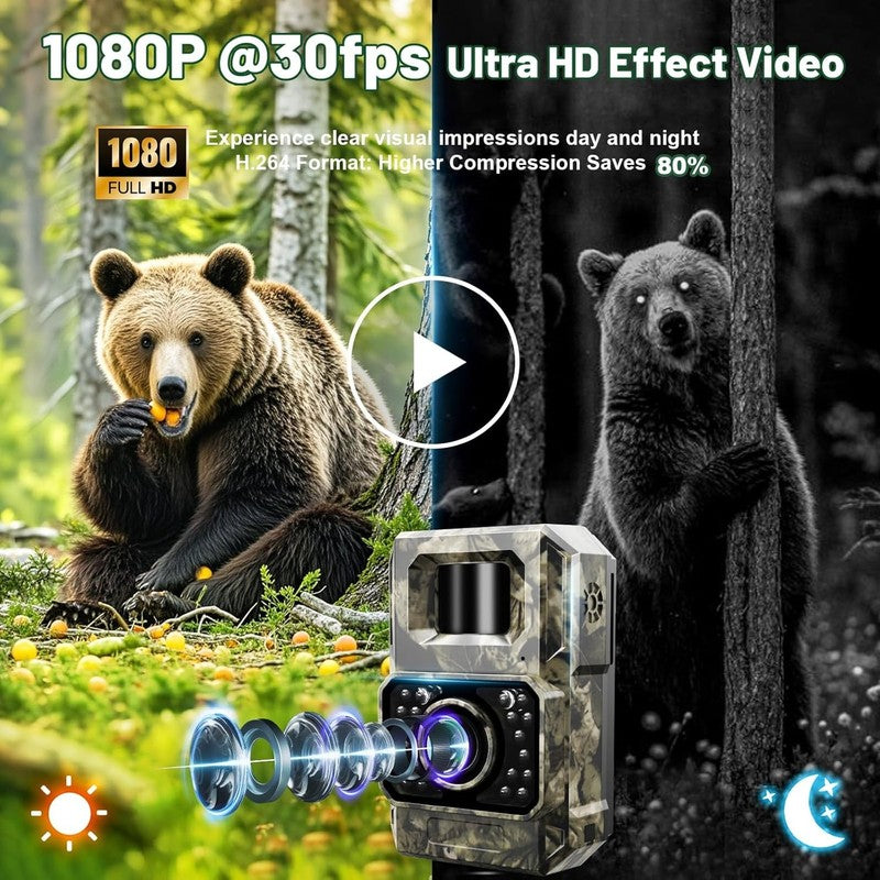 WiFi Trail Camera 48MP Bluetooth Night Vision Hunting Cam Rechargeable3
