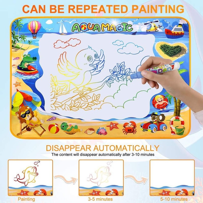 Doodle Drawing Mat, 40 X 32 Inch Large Aqua Magic Water Drawing Mat Toy Gifts fo5