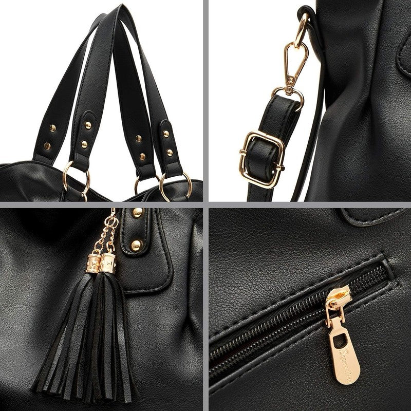 4Pc Women’s Handbag Set Shoulder Top Handle Satchel Hobo Tote Purse3