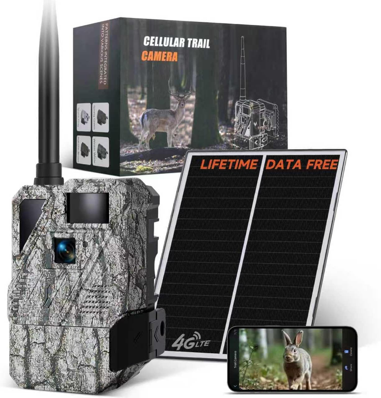 Deer Cellular Trail Camera Lifetime Solar Night Vision IP66 Motion Hunting Cam9