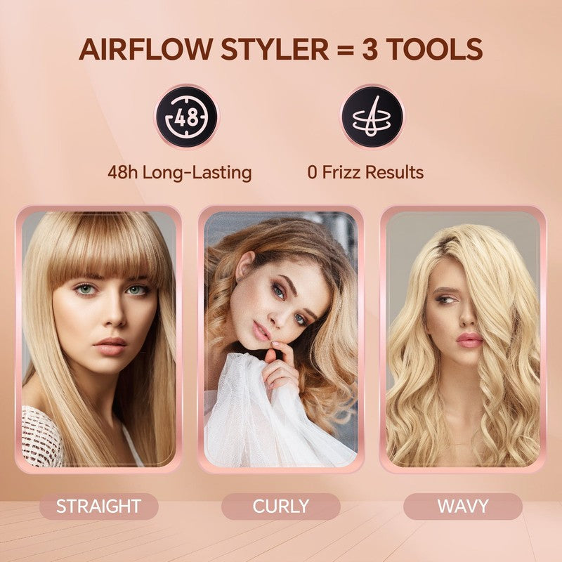 Airflow Styler Hair Straightener 1 Inch Curling Wand Cool Air Flat Iron4