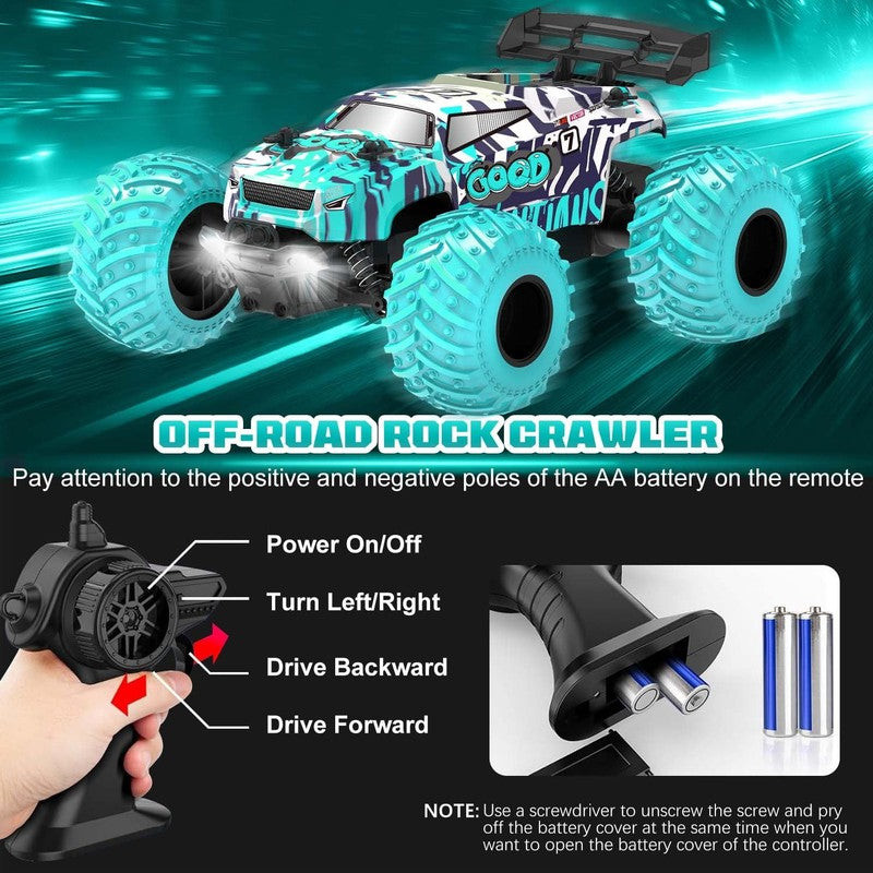 Remote Control Car, 1:18 Scale All Terrain RC Cars, 2WD 20Km/H with Colorful LED2