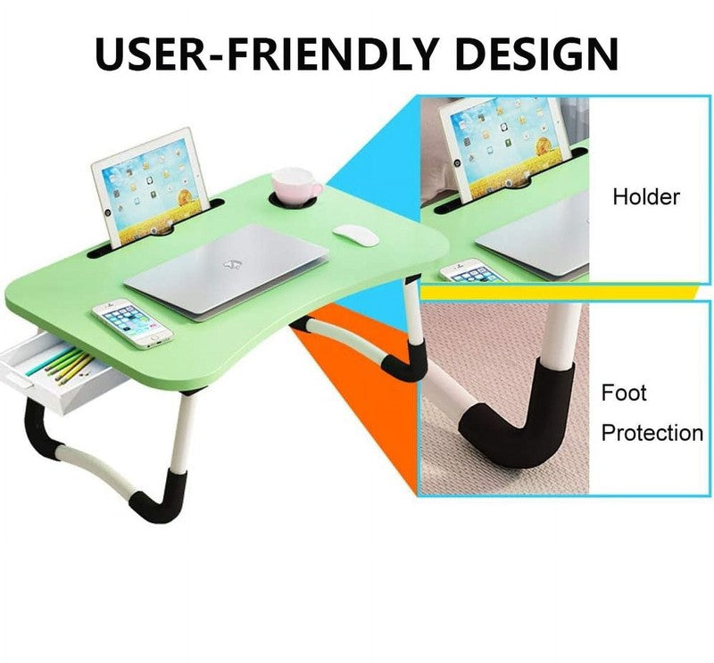 Foldable Lap Desk, 23.6 Inch Portable Wood Laptop Desk Table Workspace Organizer4
