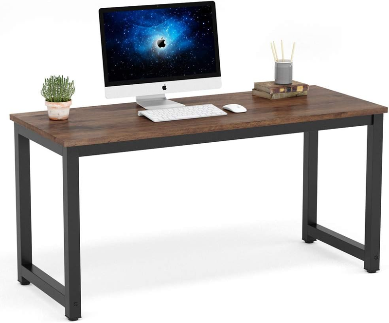 55" Computer Desk Large Office Study Writing Workstation Rustic Brown8