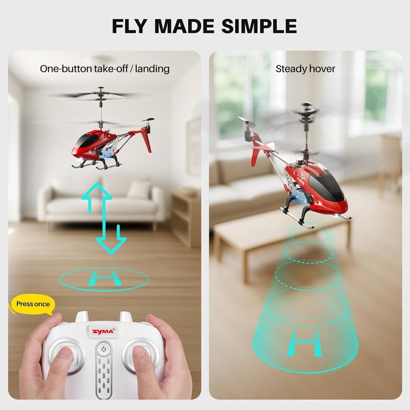 Kids RC Helicopter S107H E Remote Control Durable Alloy One Key Takeoff3