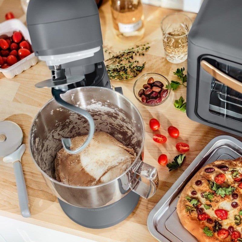Beautiful 5.3 QT Stand Mixer w/ Flat Beater, Dough Hook by Drew Barrymore Gray6