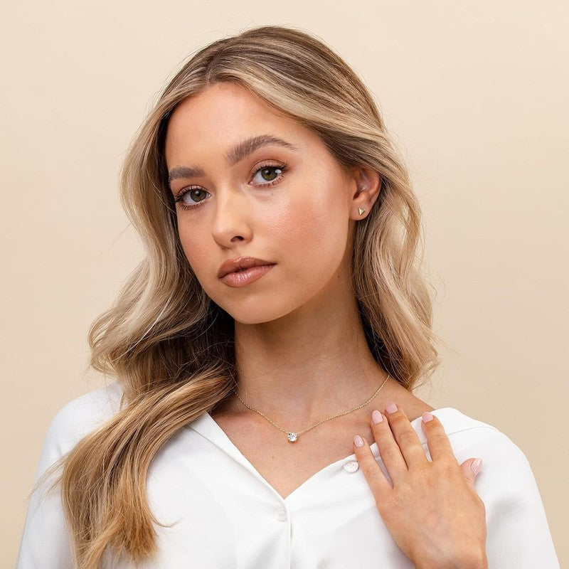 Gold Plated Crystal 1.5 Carat (7.3Mm) Cubic Choker Necklace for Women1