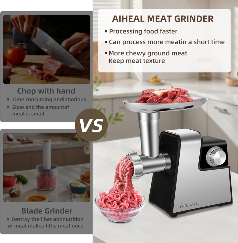 Electric Meat Grinder，350W(2800W Max) Sausage Stuffer Maker with Sausage Stuffer3