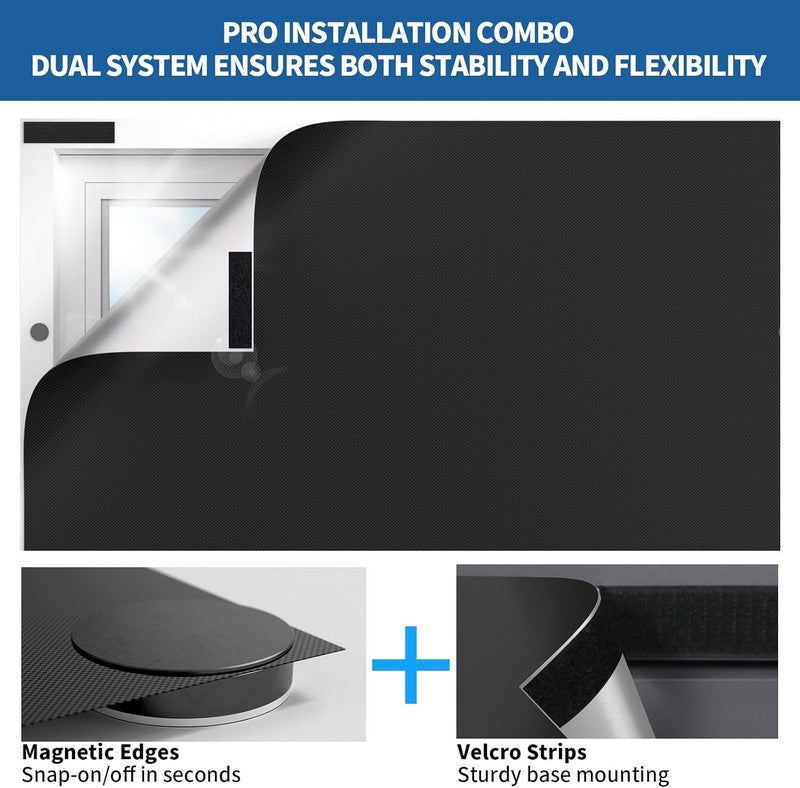 100% Blackout Window Cover, Portable Magnetic Blackout Shades for Window, Black 4