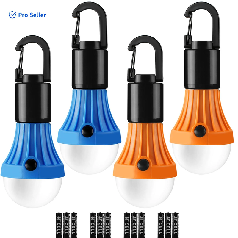 4 Pack LED Camping Lanterns, Camping Accessories, 3 Lighting Modes, Batteries In0