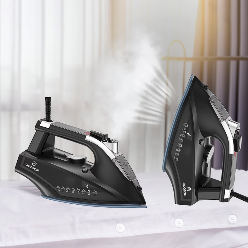 1800W Steam Iron w/ Rapid Heat, Ceramic Soleplate, Self Cleaning & Auto Off0