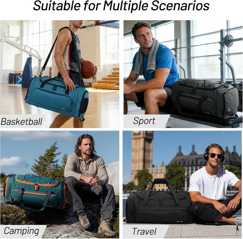 60L Large Gym Duffle Bag Shoes Compartment Lightweight Workout Travel6