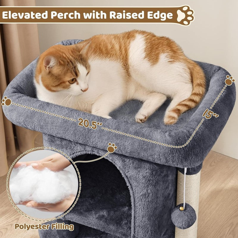 23.5" Cat Tree Tower with Condo, Sisal Scratching Posts & Activity Center4