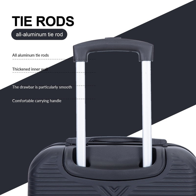2 Piece Luggage Set Hardside Spinner Wheels Lightweight Carry On Suitcase Black7