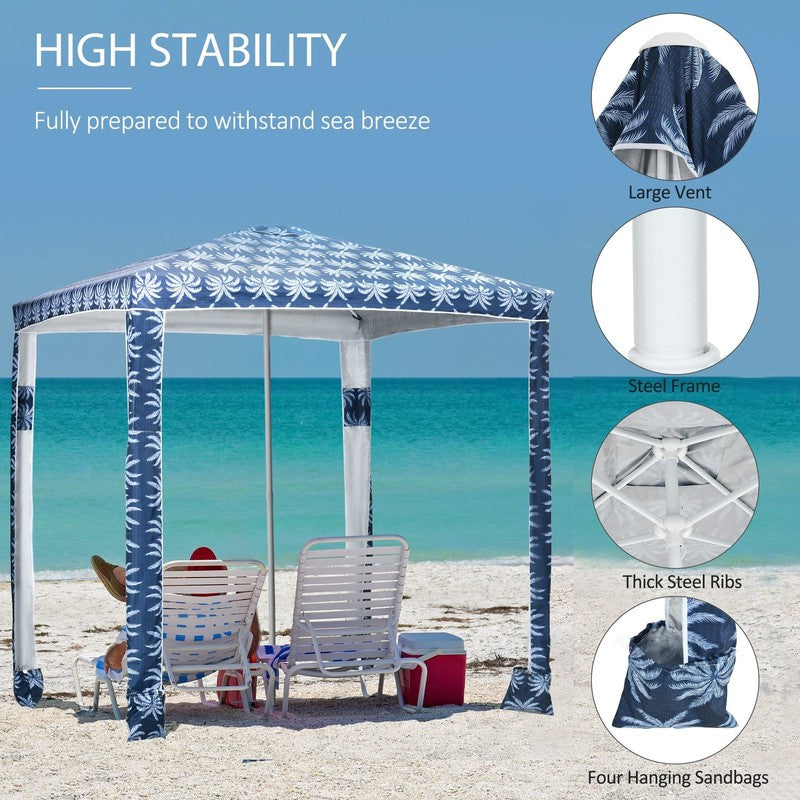 6.5' Portable Beach Canopy Umbrella with UV50+ Protection and Carry Bag2