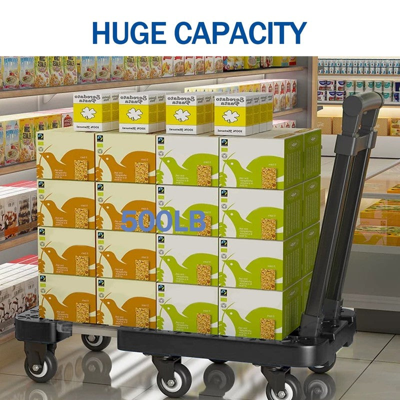 BAOKALER Folding Hand Truck 500Lb Capacity Heavy Duty Dolly Cart Black10