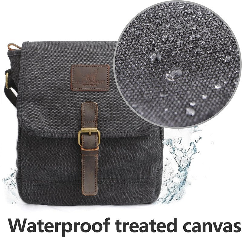 Canvas Messenger Bag Small Crossbody Travel Work Anti Theft Shoulder Phone Bag2