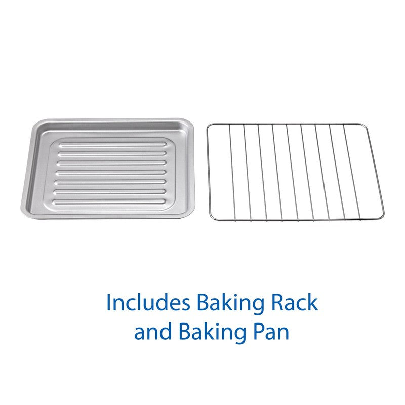 4-Slice Countertop Toaster Oven with Bake Pan & Rack, 3 Settings, Black7