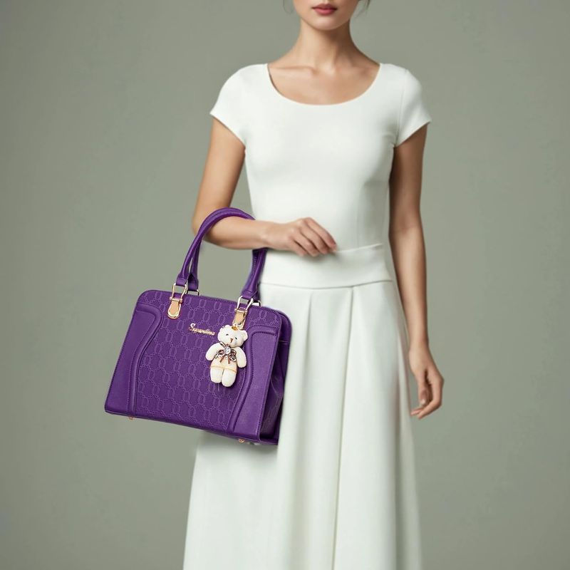 Women Fashion Handbag Set 4PCS Tote Shoulder Top Handle Satchel Purse6