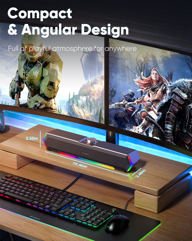 G11 Computer Speakers for Desktop, Touch Lights PC Speakers with Surge Clear Sou3