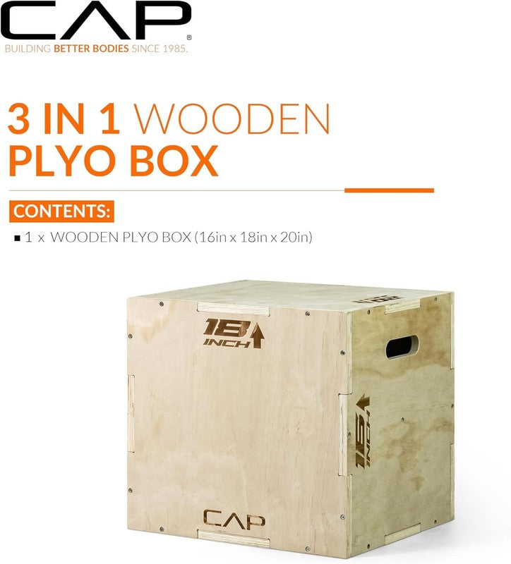 3-In-1 Plyometric Wood Box 20in x 18in x 16in1