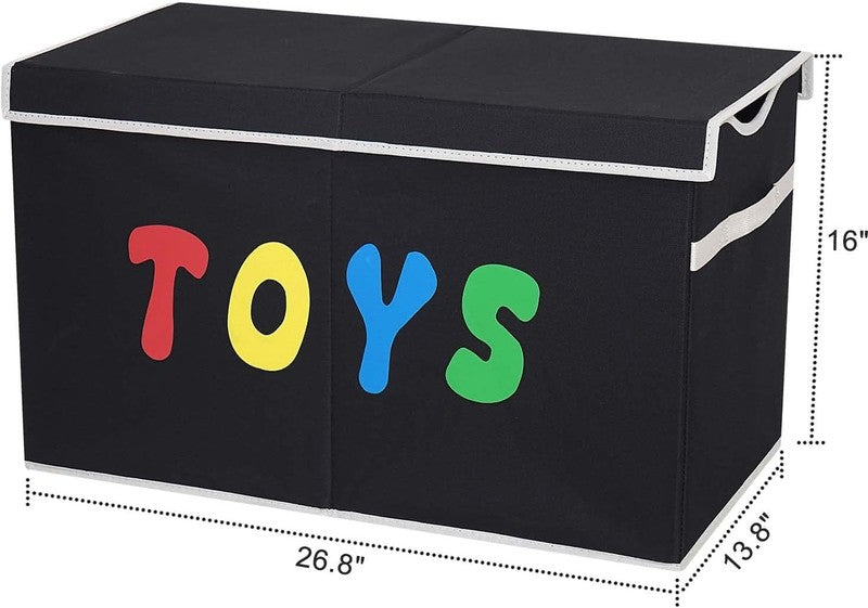 Toy Box Chest Collapsible Kids Storage Bins Extra Large Organizer Black3