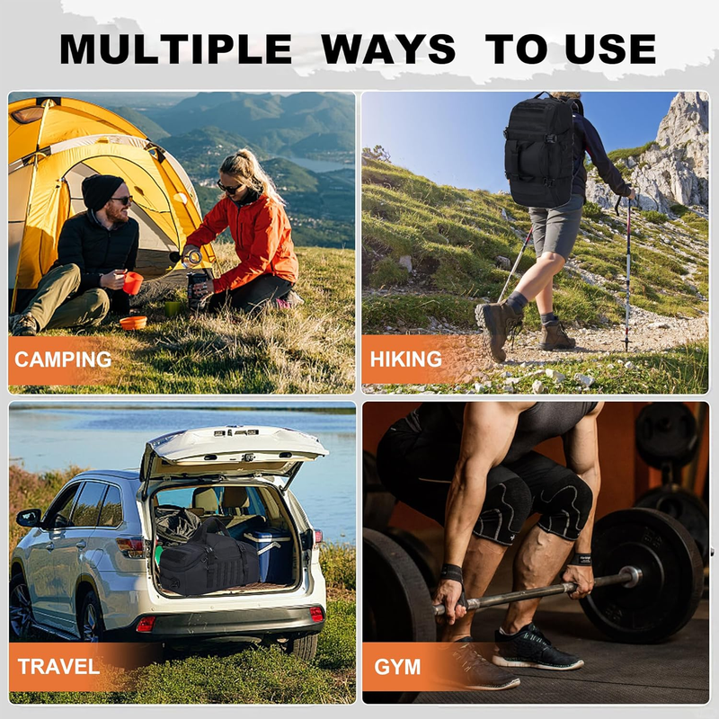 3 in 1 Gym Bag Duffel Backpack Waterproof Travel Sports Camping Gear7