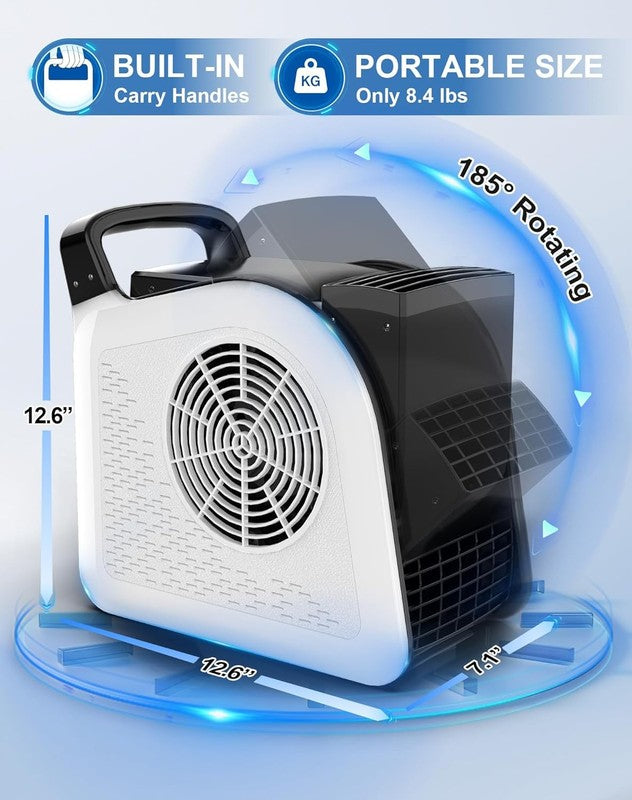 12” Air Mover Blower Fan 3-Speed Utility Fan Carpet Dryer w/ 2 AC Outlets White1