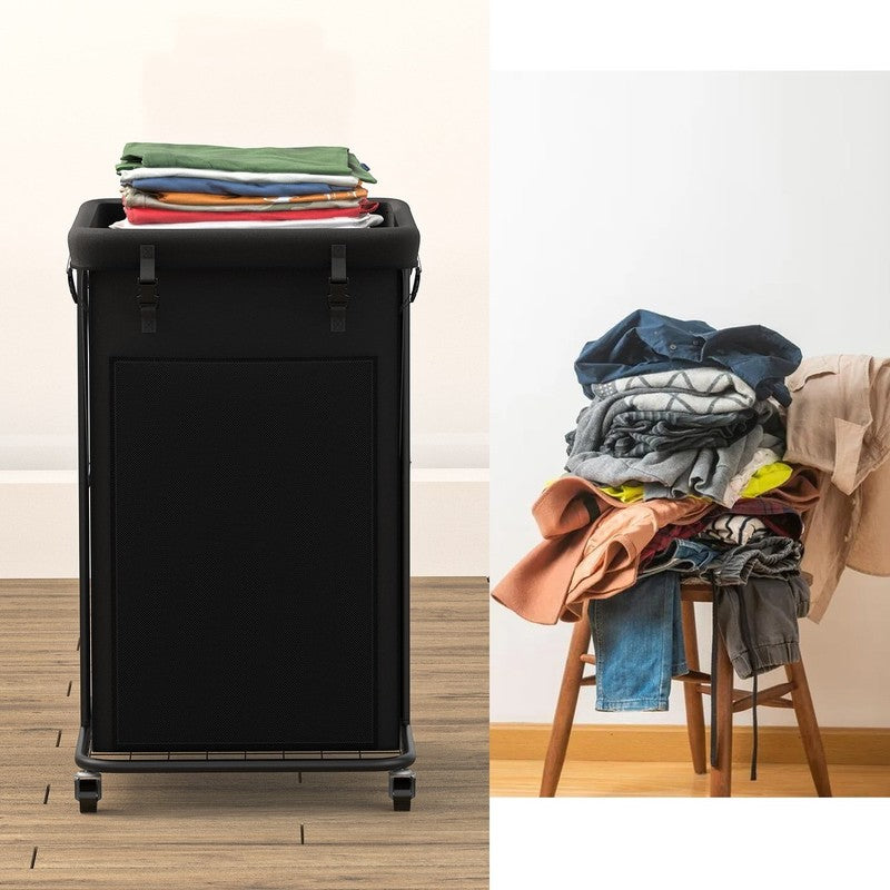 150L Large Laundry Hamper, Oxford Fabric w/ Wheels & Removable Bag – Black6