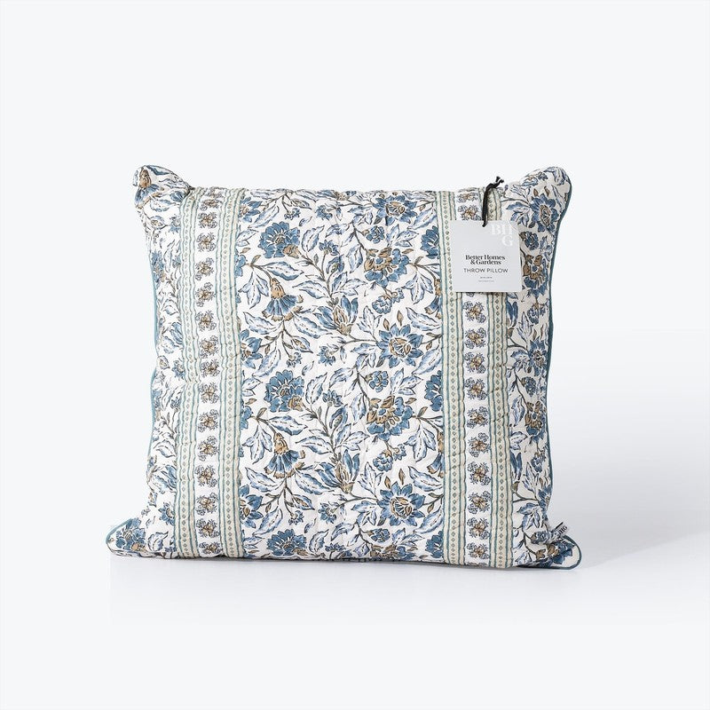 Pillow 2 Pack 20"x20" Blue Floral Reversible Cotton Decorative9