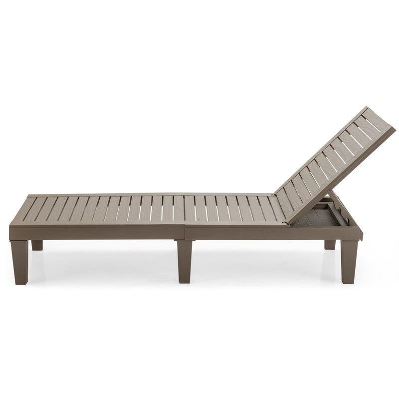Patio Outdoor Chaise Lounge Chair Recliner W/ Adjustable Backrest Brown9