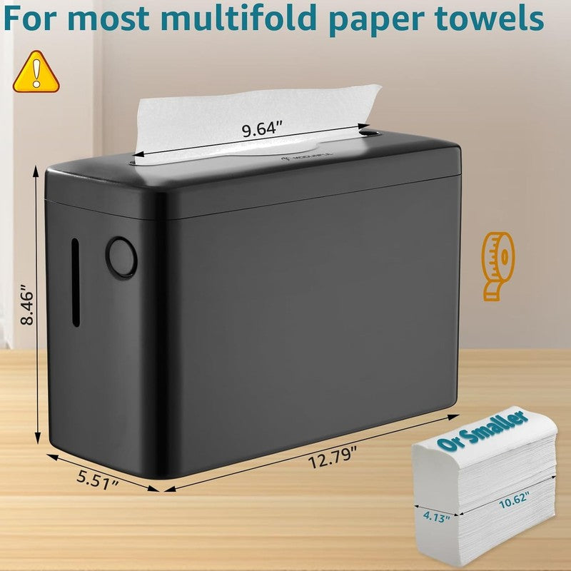 Multifold Paper Towel Dispenser Countertop Black Heavy Duty 300 Sheet3