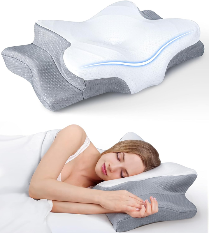 Ultra Pain Relief Cooling Pillow for Neck Support, Adjustable Cervical Pillow Co0