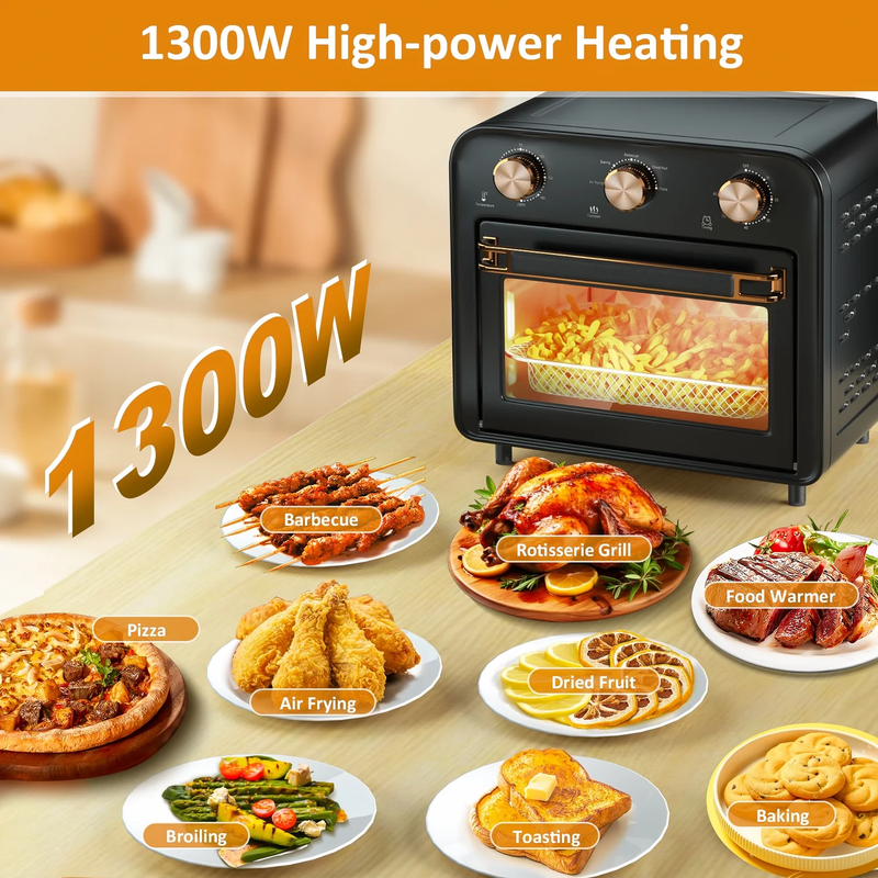 5 in 1 Air Fryer Toaster Oven, 1300W, 17 Quart, Oil Less Cooking Combo1