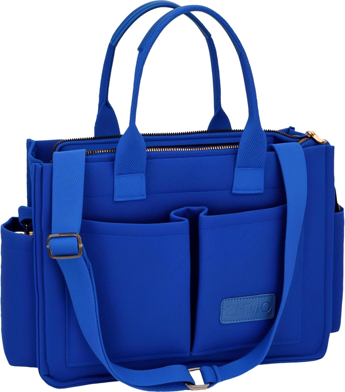 Women’s Large Canvas Tote Bag w/ Compartments Shoulder Crossbody Work Laptop Bag9