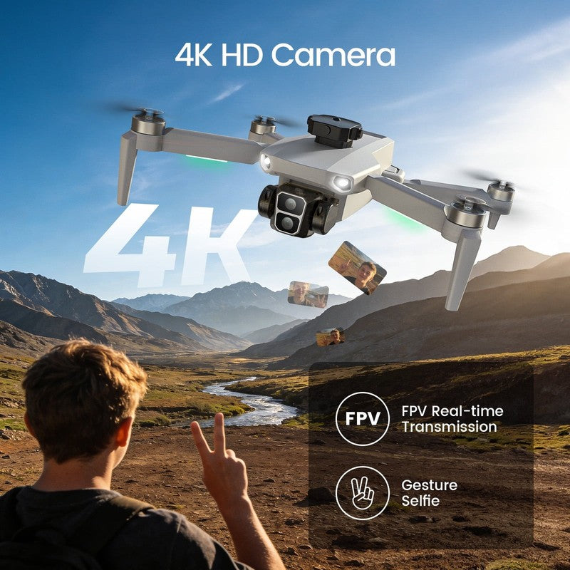 L106 GPS 4K Foldable Drone LCD Remote 249g Dual Battery Camera Gray1
