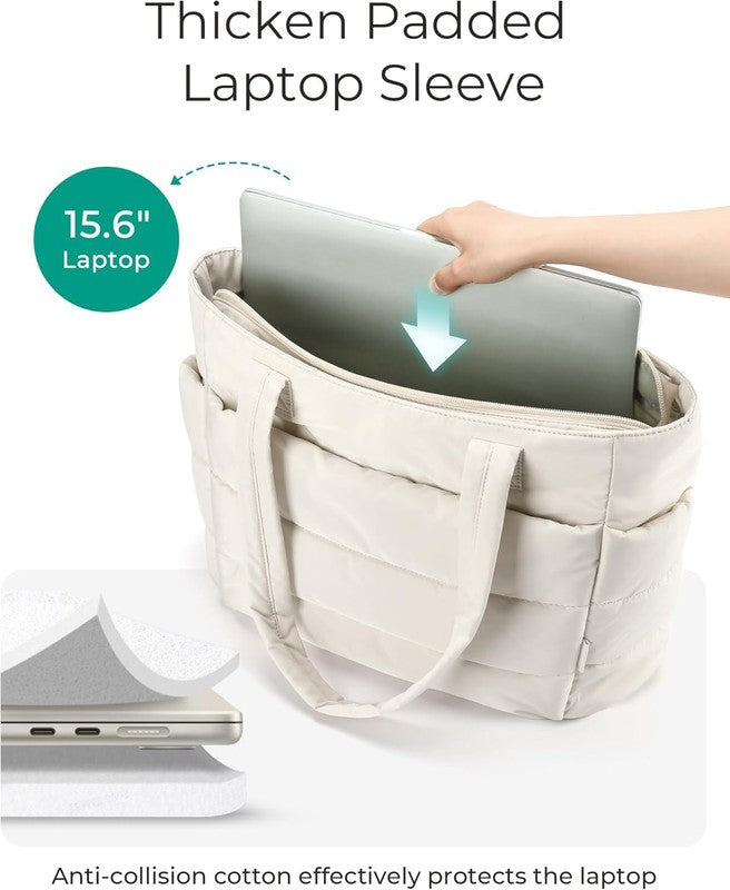 Tote Bag for Women, Lightweight Puffy Tote Bag with Compartments Shoulder Bag Ha4