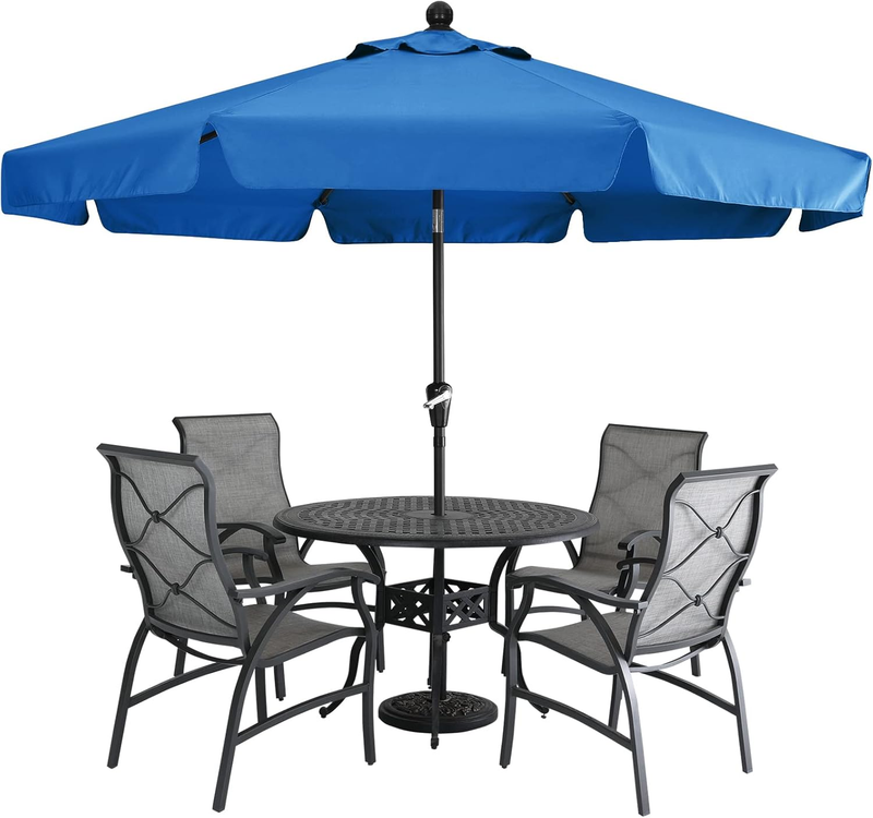 10Ft Patio Umbrella with Valance, Crank and Tilt – 8 Ribs Outdoor Market Umbrell5