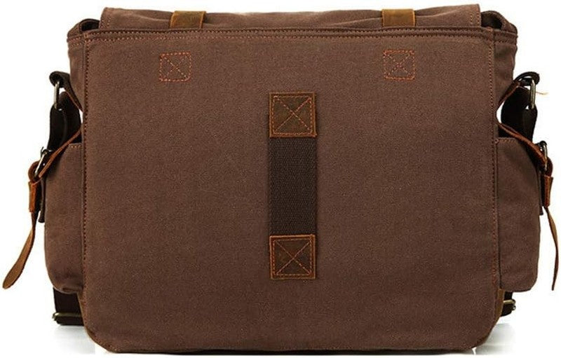 Vintage Leather Canvas Laptop Bag Messenger Bags Medium2