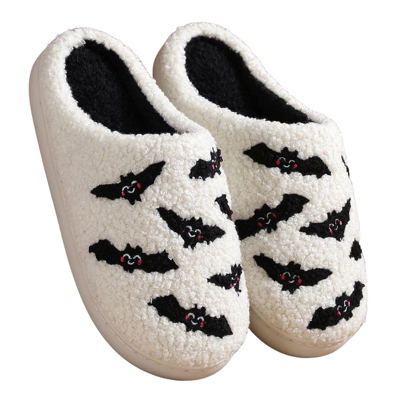 Cute Ghost Plush Halloween Slippers Comfy Warm Slip On for Women Men6
