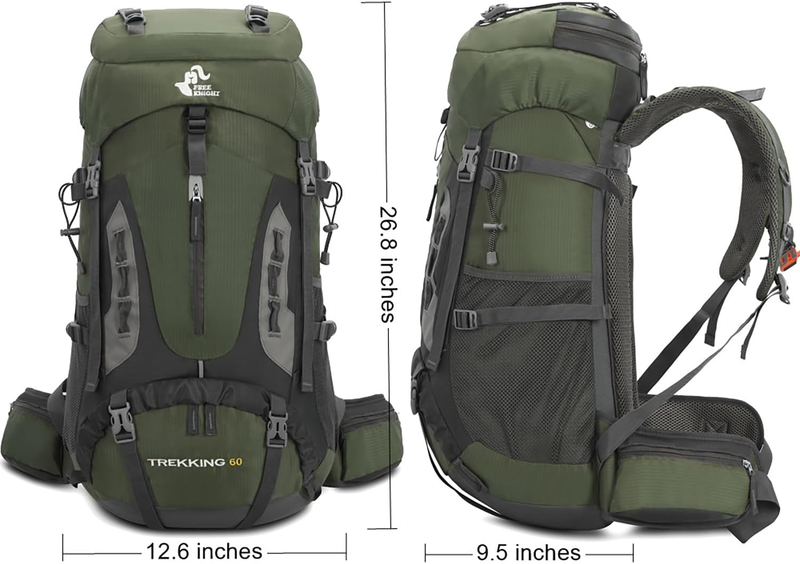 60L Hiking Backpack Waterproof Camping Travel Daypack w/ Rain Cover1