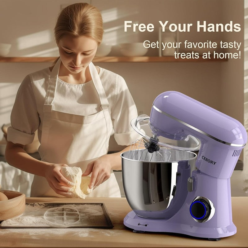 3-in-1 Stand Mixer 6.5QT 660W 10-Speed w/ Dough Hook Whisk Beater5