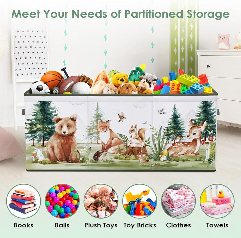 Large Toy Box Chest Collapsible Oxford Storage Box Kids Flip Lid3