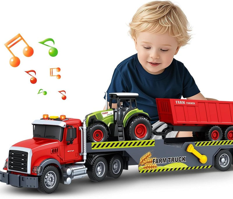 21“ Extra Large Truck Toy, 3 4 5 6 Boys Toys with Tractors and Dump Truck, 3 in7