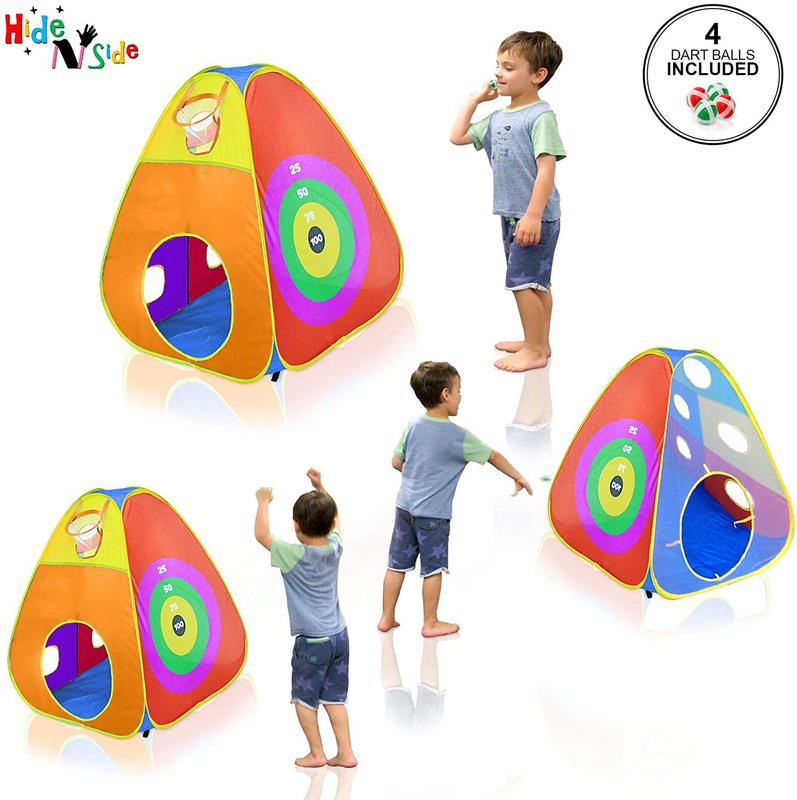 Kids Ball Pit Play Tent Tunnel Set Pop Up Indoor Outdoor Target Game Darts5